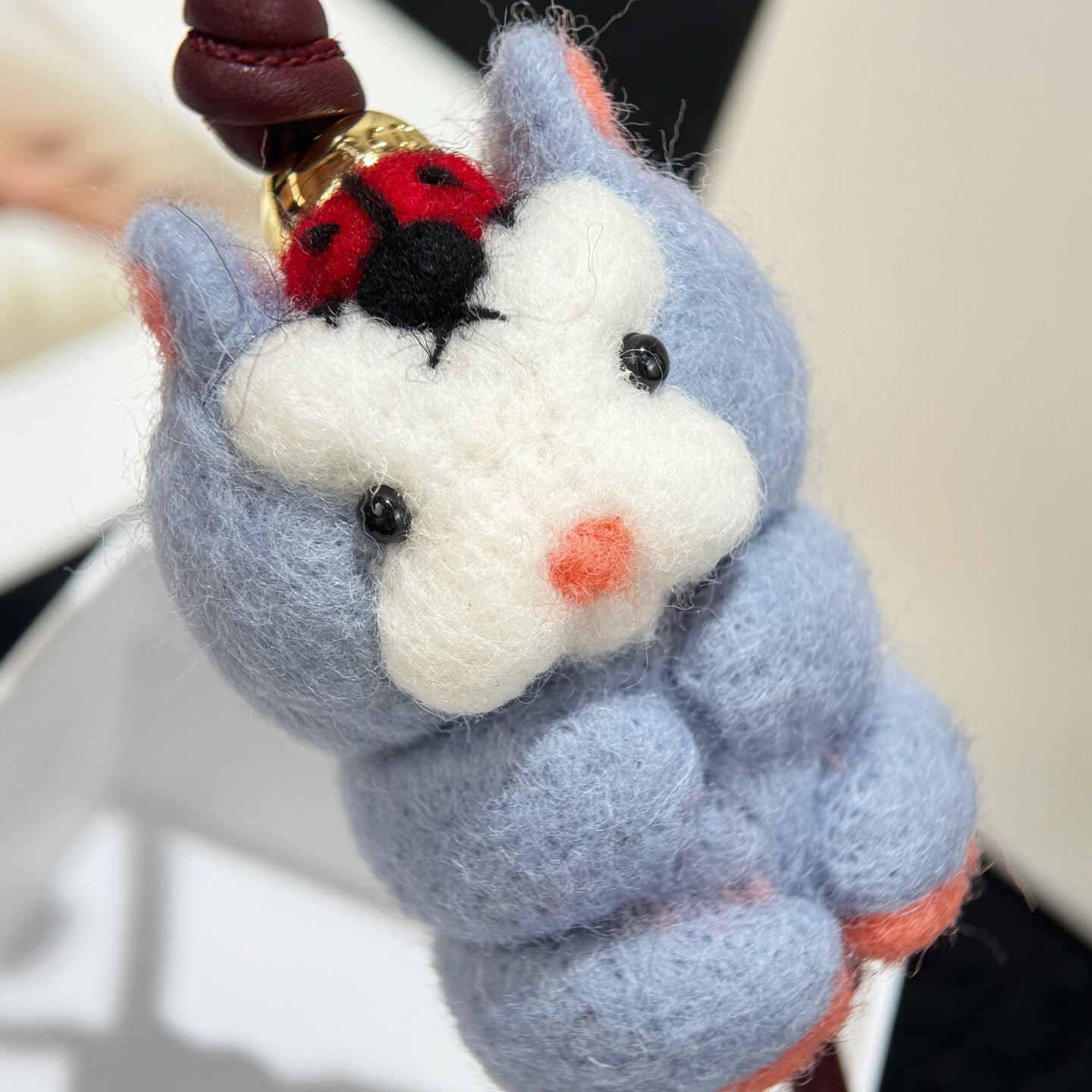 Loewe x Suna Fujita Hamster Blue White Charm Gray Felt and Calf
