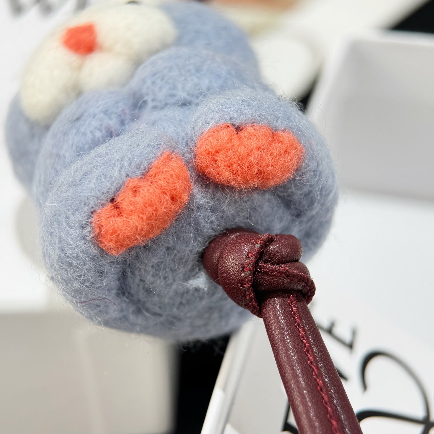 Loewe x Suna Fujita Hamster Blue White Charm Gray Felt and Calf