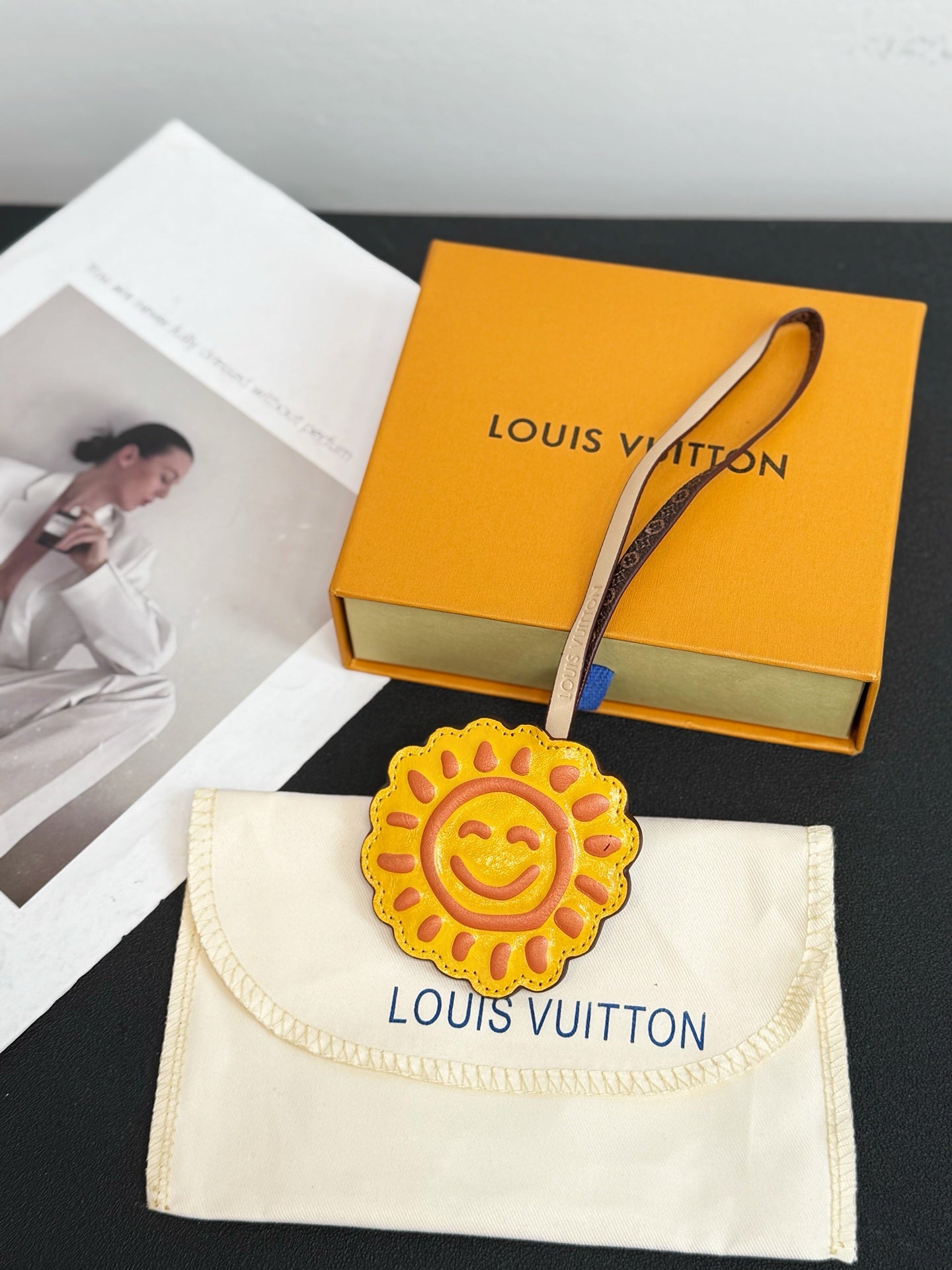 LV Sun Charm Yellow mix Colors Cowhide Canvas