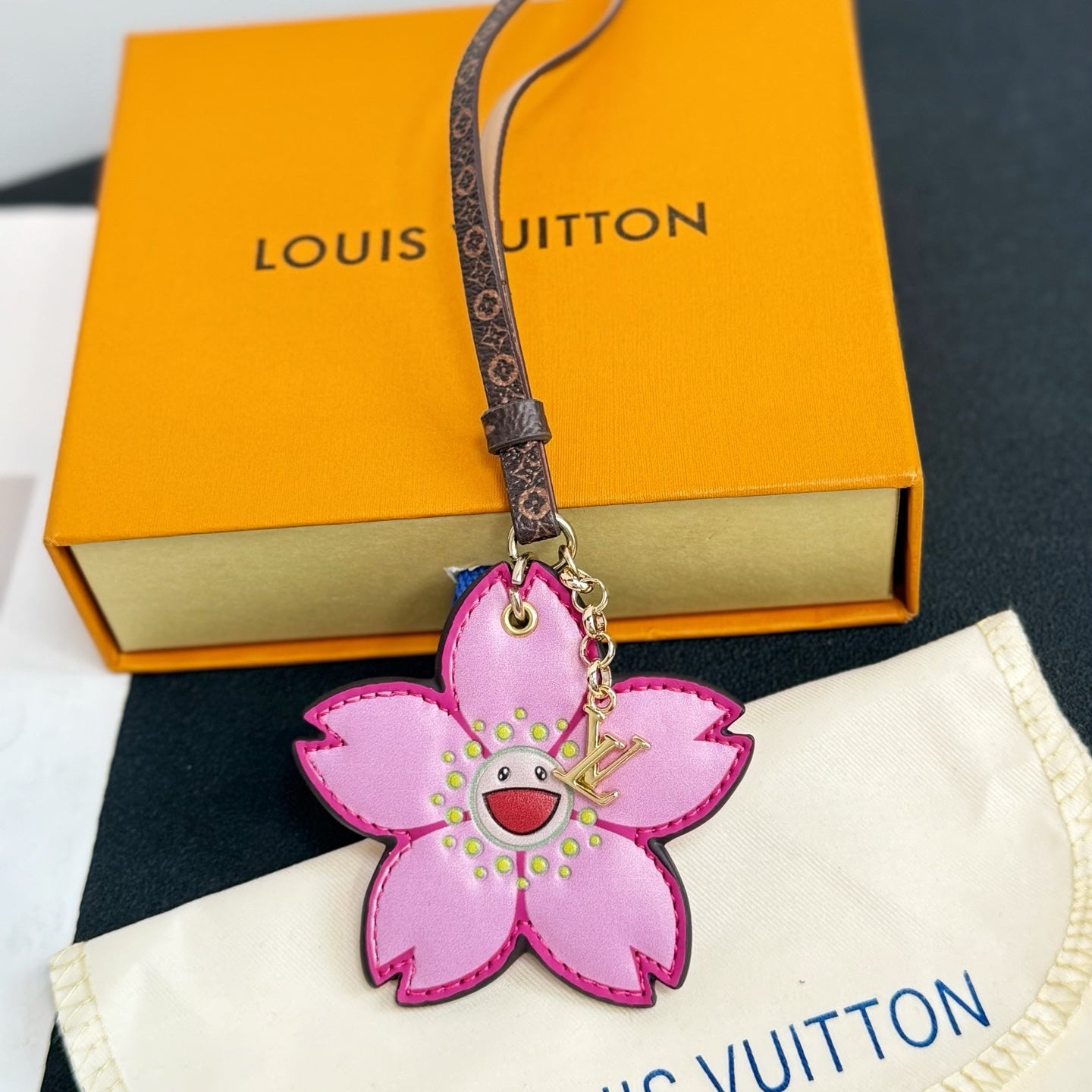 LV Cherry Blossom Charm Pink mix Colors Cowhide