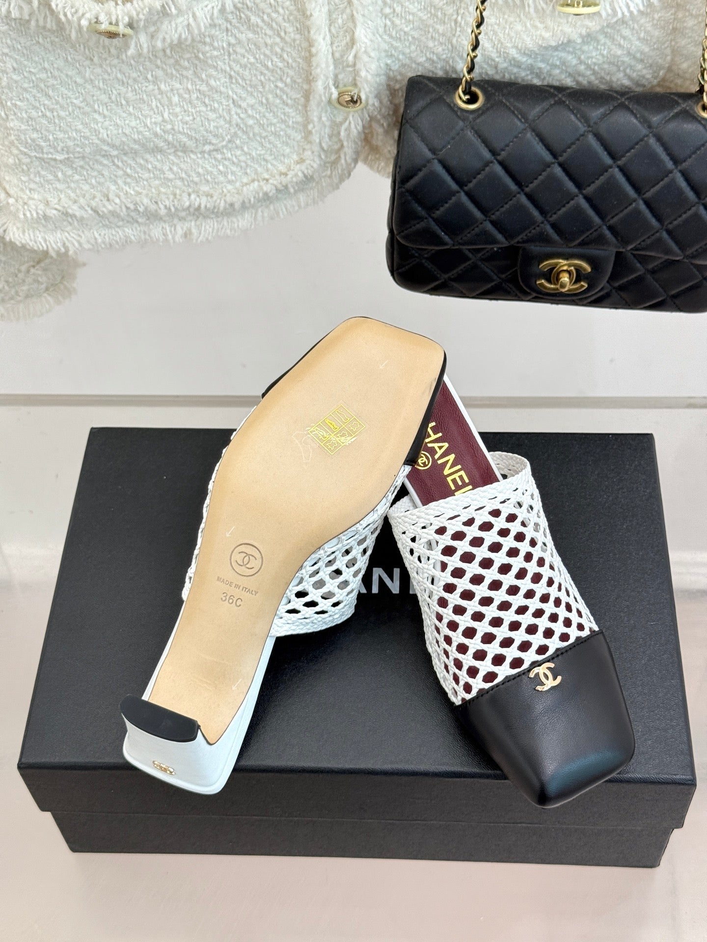 Chanel 2026 Mules 65mm Mesh Sheepskin 920499