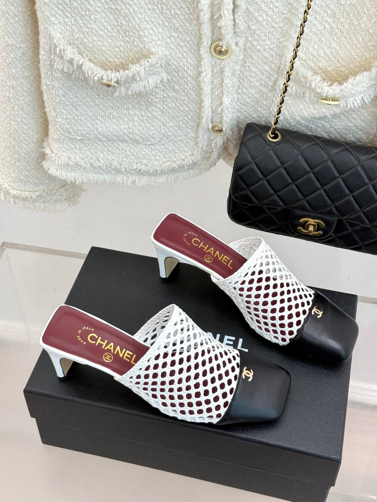 Chanel 2026 Mules 65mm Mesh Sheepskin 920499