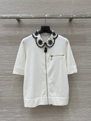 LV 25 Flower T Shirt White Cotton