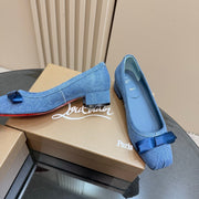 CL Denium Ballet Shoes Blue Nappa Lambskin 299718