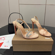 CL Diamond Sandals 10.5cm Champagne Silk 299880