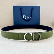 Dior 35mm Montaigne Reversible Belt Grained Calfskin 208469