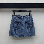 Chanel 2026 Denim Midi Skirt Blue Cotton 356137