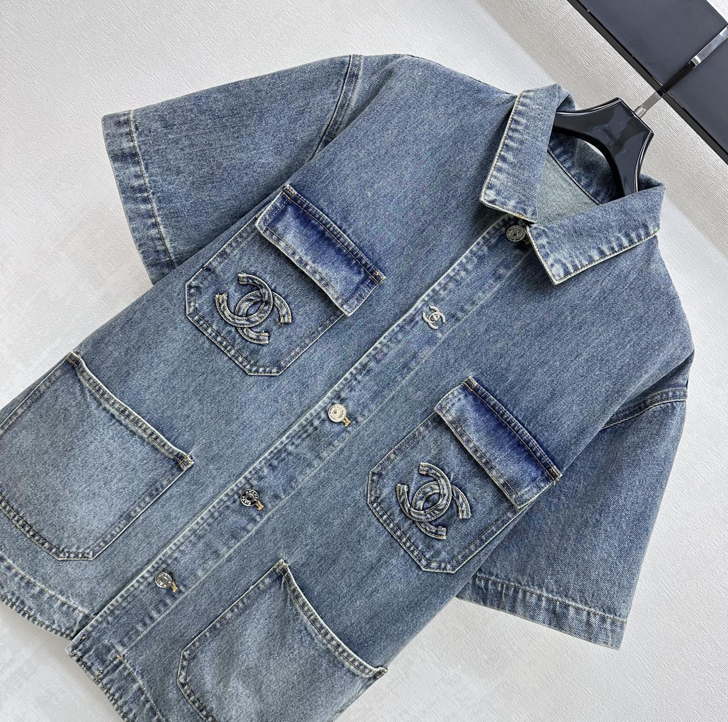 Chanel 2026 Short-Sleeve Shirt Blue Cotton 239200
