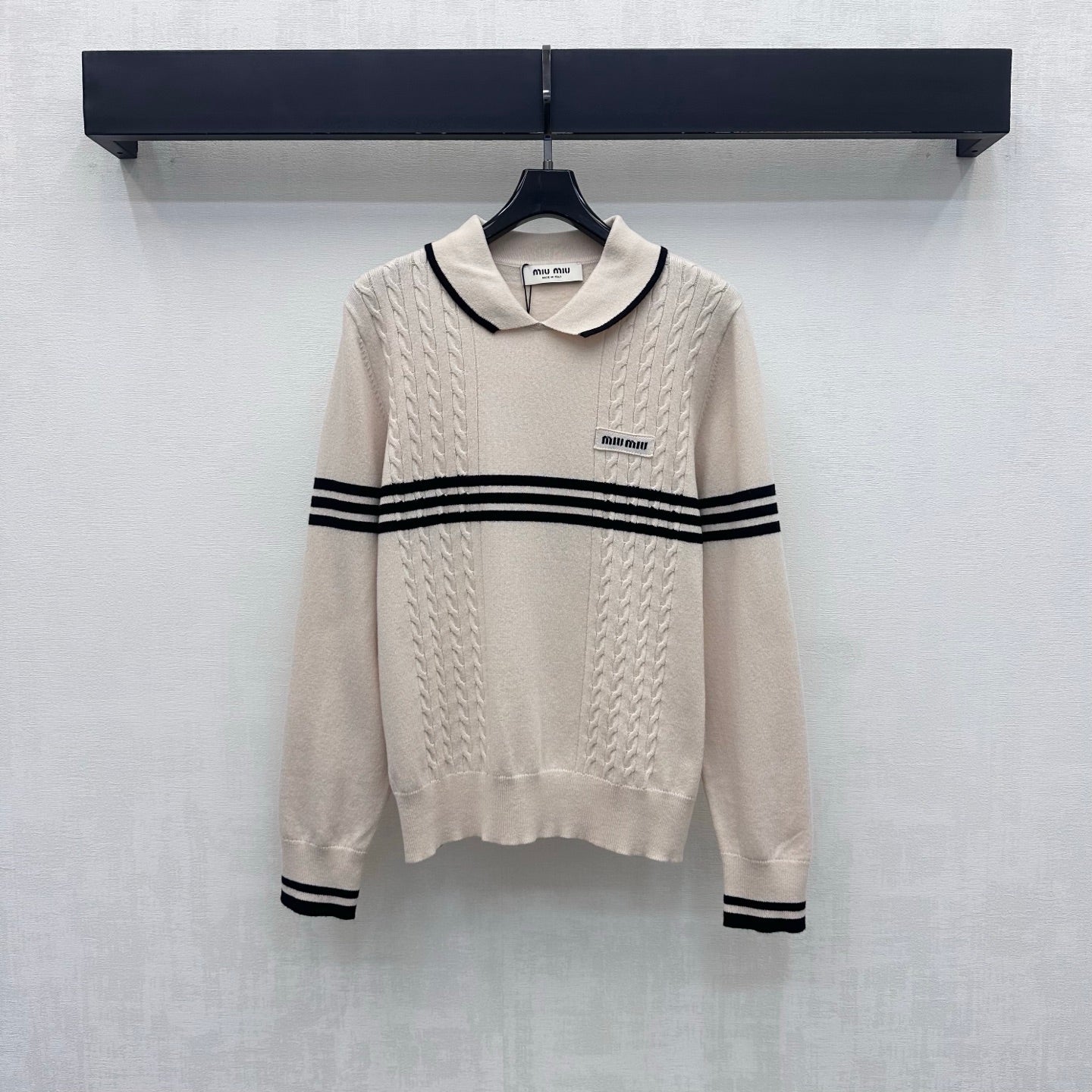 Miumiu 2026 Striped Long-Sleeve Knitwear Wool 418694