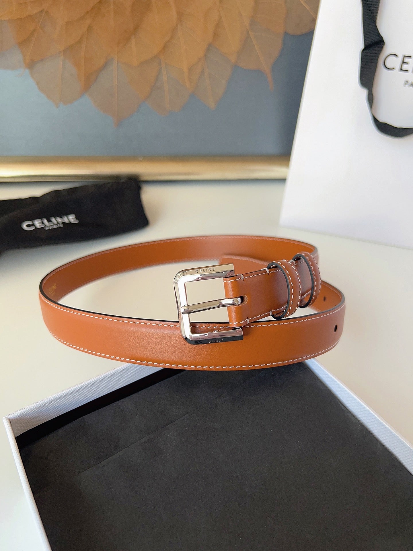 CL Sliver 25mm Triomphe Camel Brown Cowhide 616407