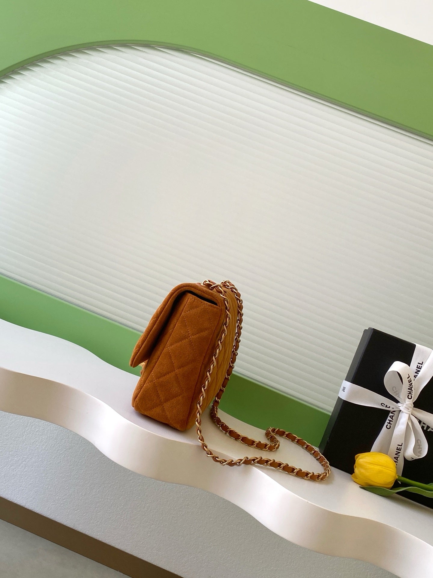 Chanel 2026 Flap Bag Camel Suede Leather