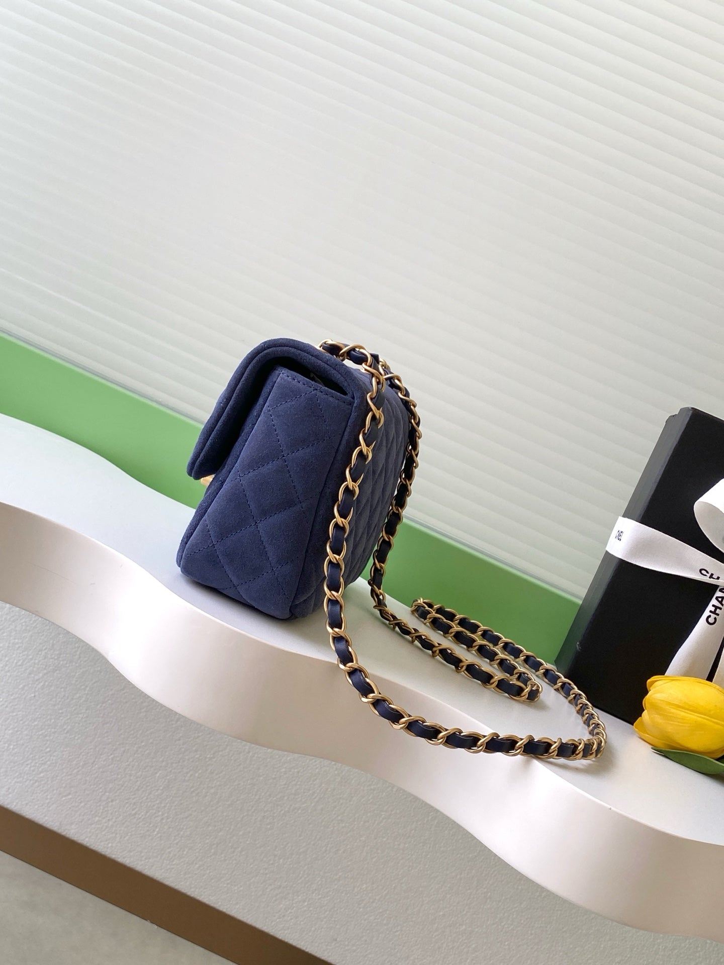 Chanel 2026 Flap Bag Blue Suede Leather