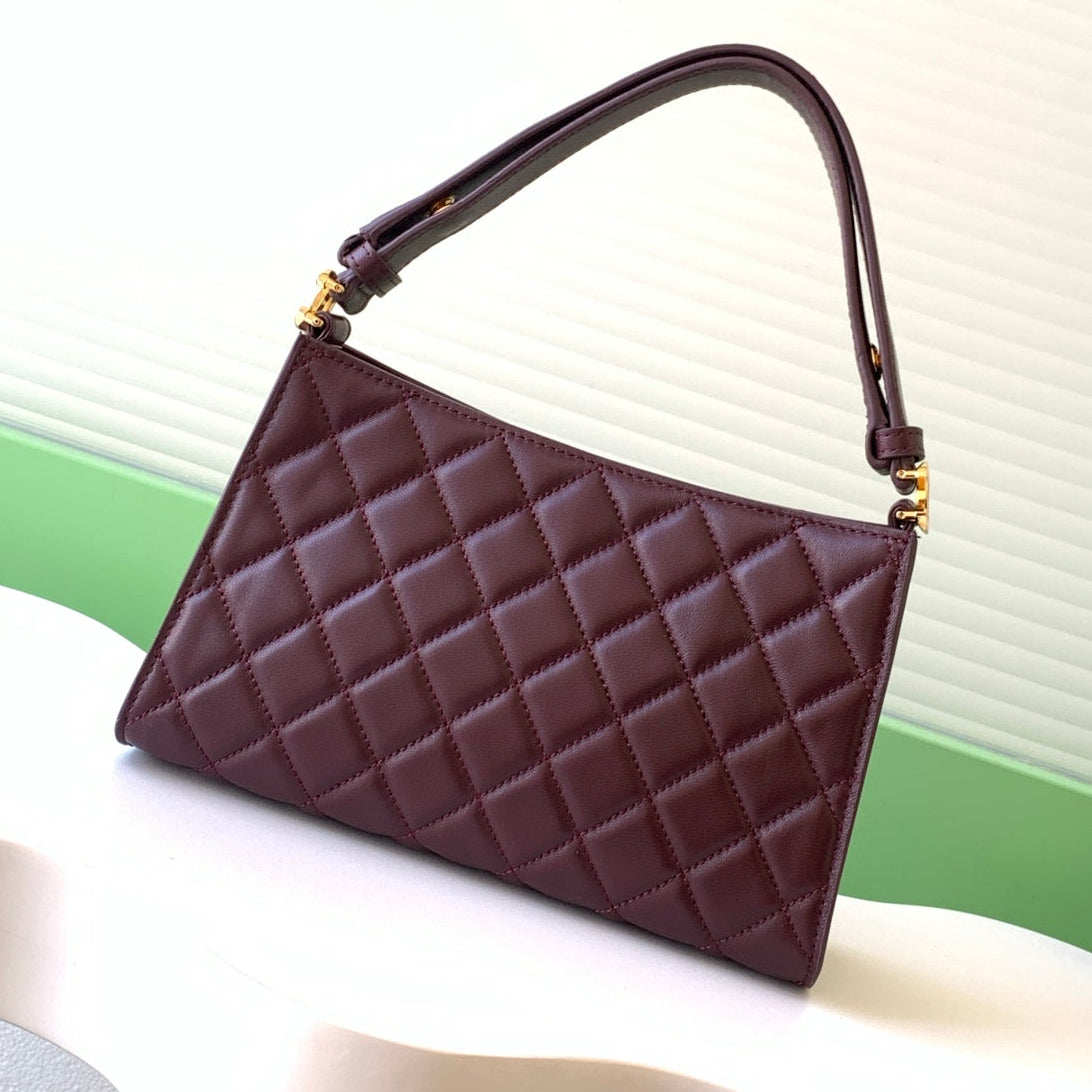 Chanel 25 Christmas Limited Hobo Shoulder Bag Burgundy Lambskin 324808