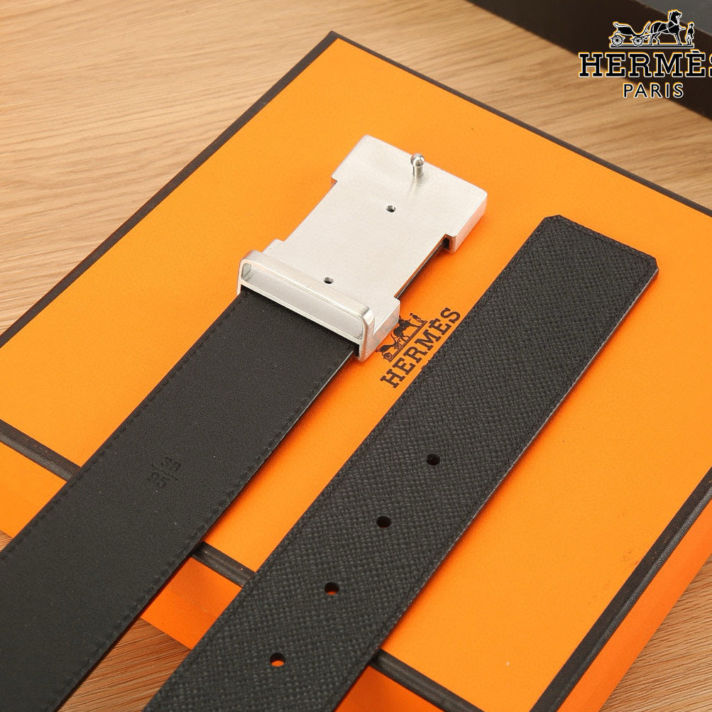 HM Constance Belt 38mm Black Togo Leather 619663