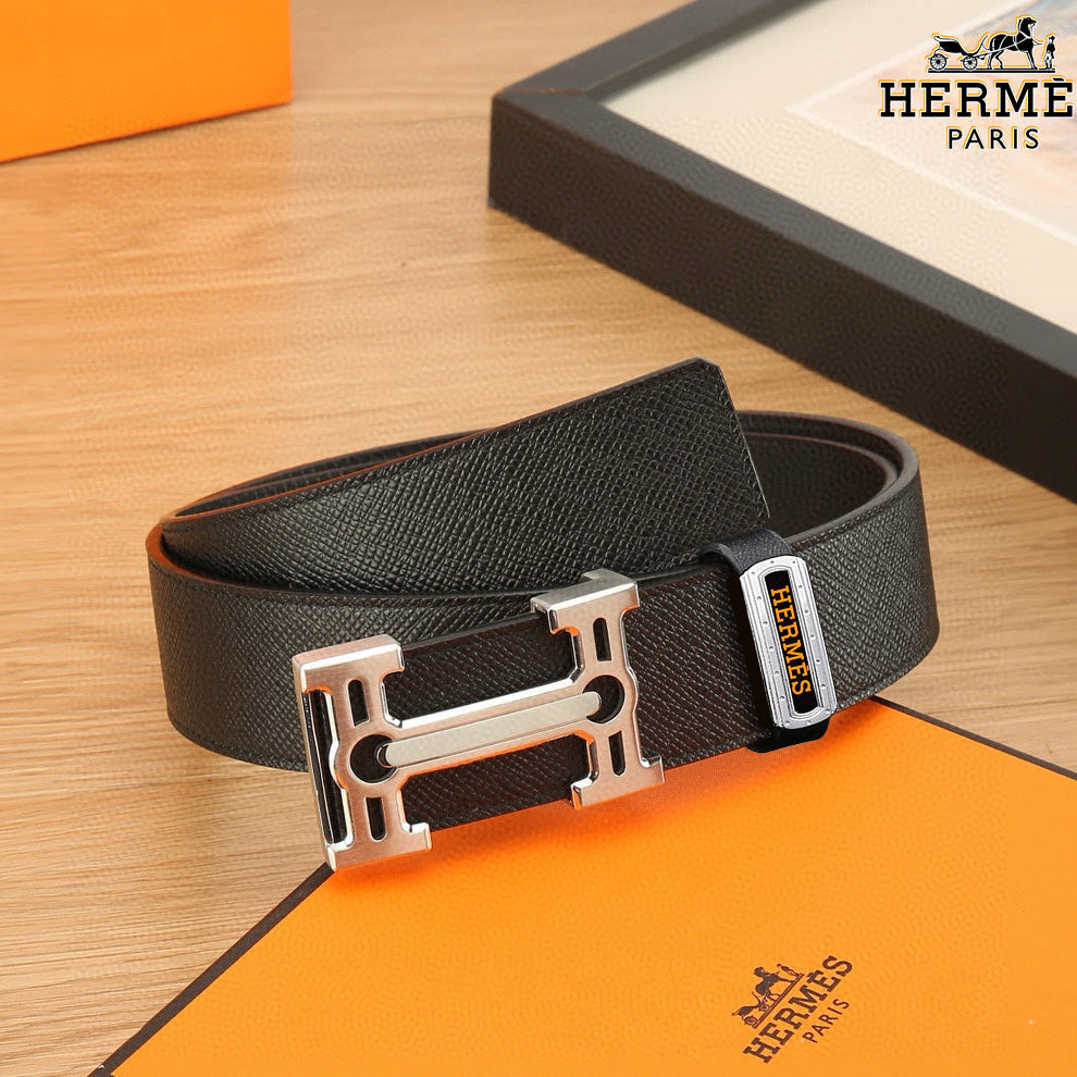 HM Constance Belt 38mm Black Togo Leather 619663