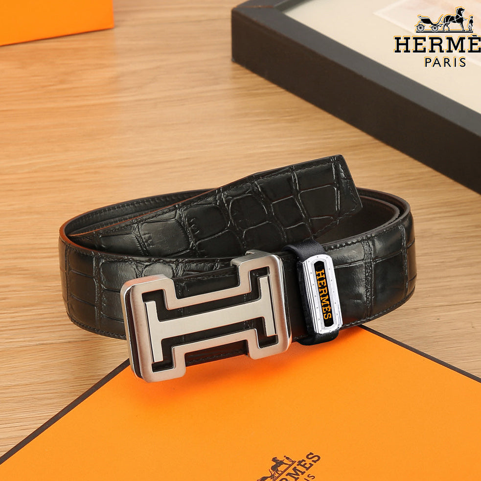 HM Constance Belt 38mm Black Togo Leather 619662
