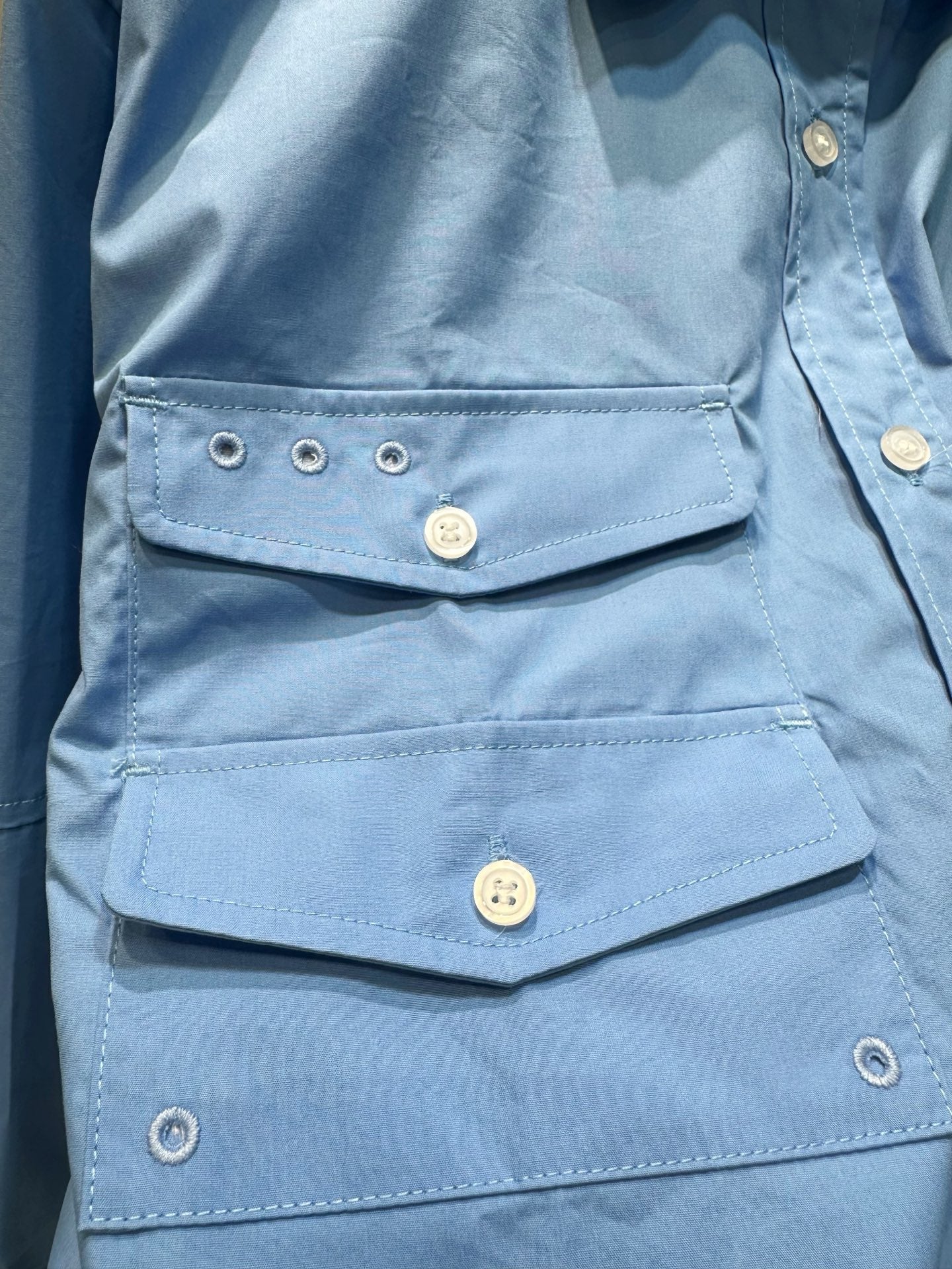 Miumiu 2026 Cropped Shirt Blue Cotton