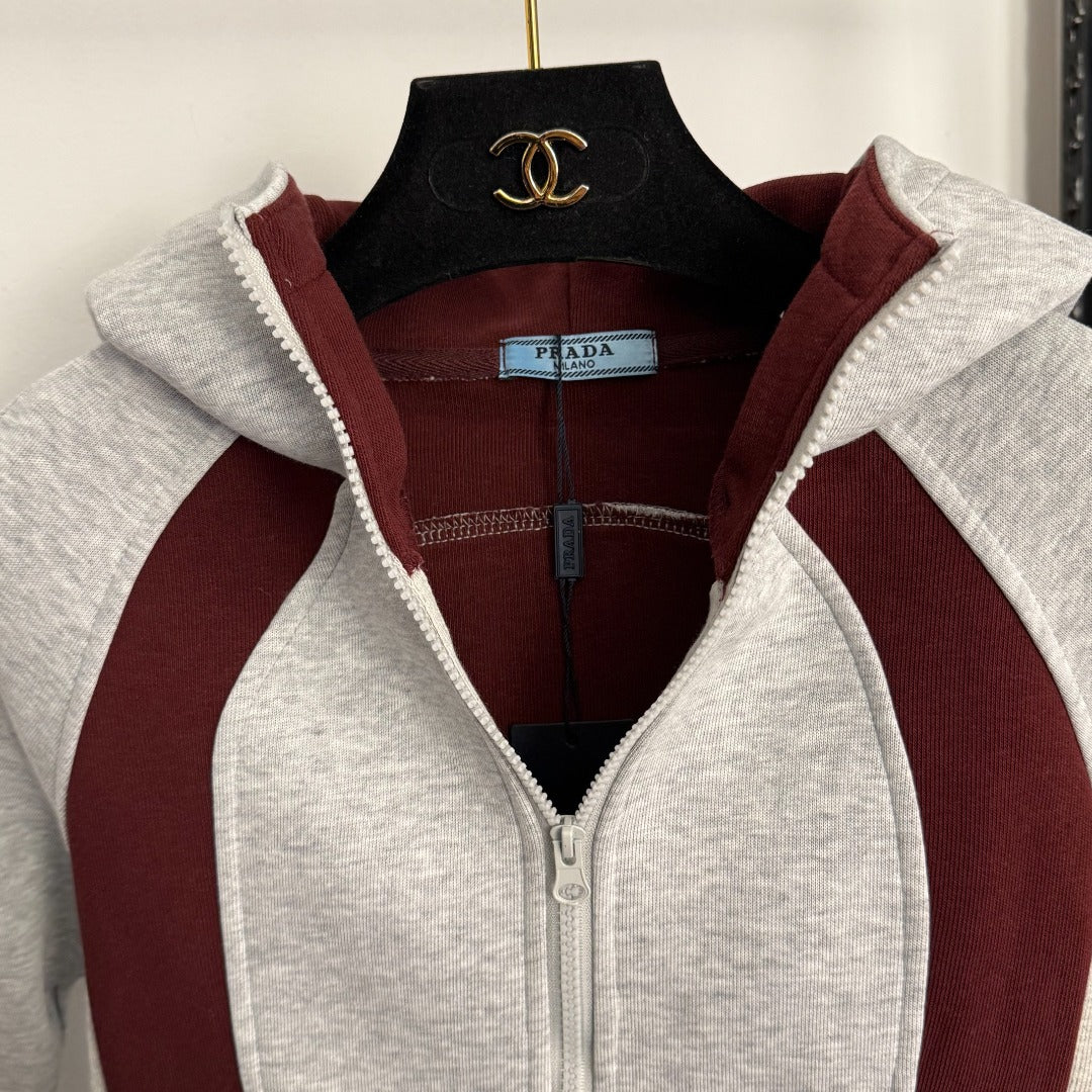 Prada 2025 Set Gray mix Burgundy Cotton