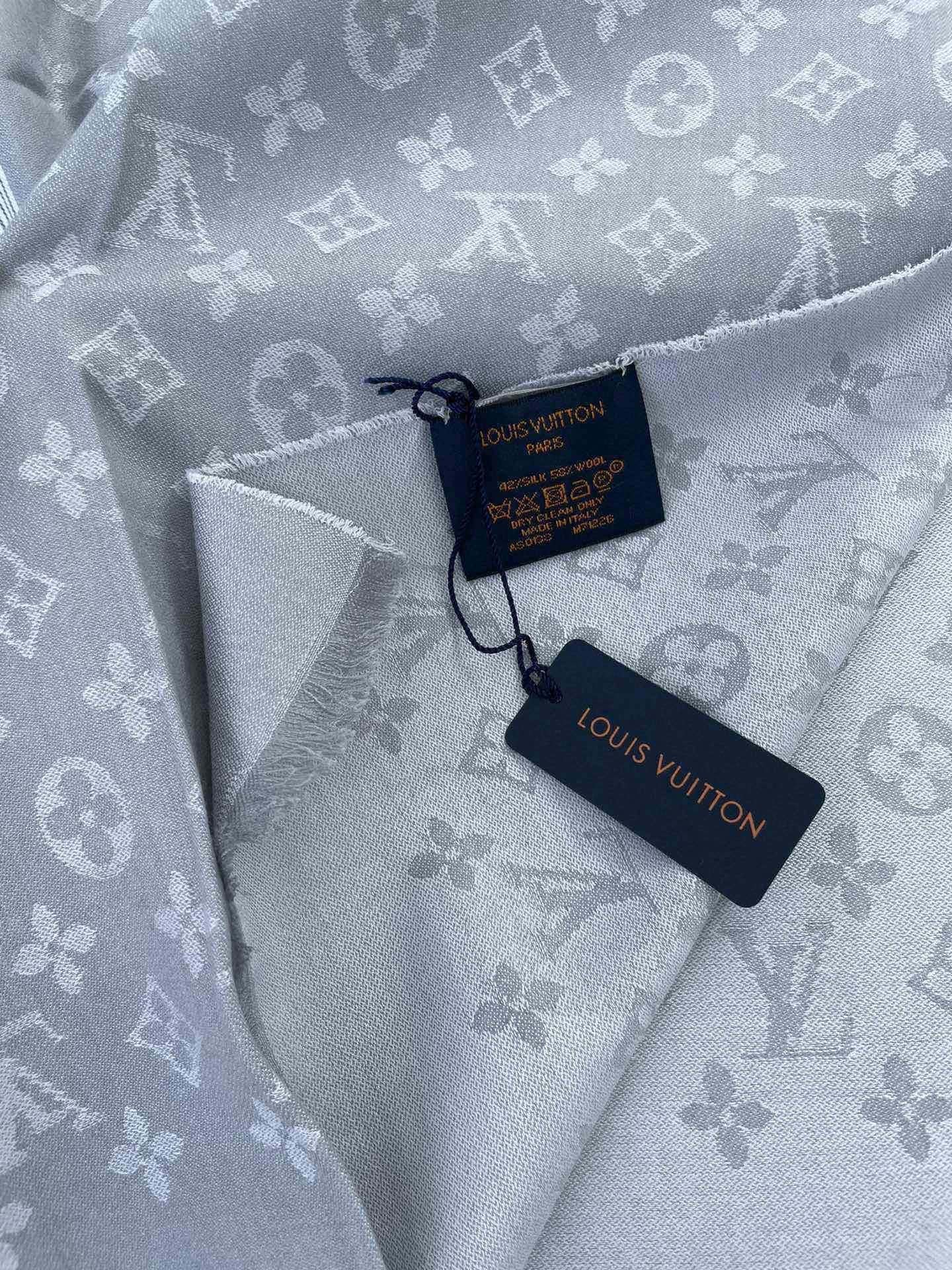 LV Scarf 200cm Gray Cashmere 968451
