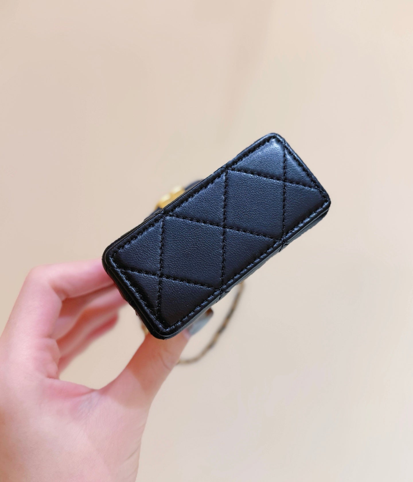 Chanel 25 Mini Kelly Bag Black 11cm Lambskin 347501