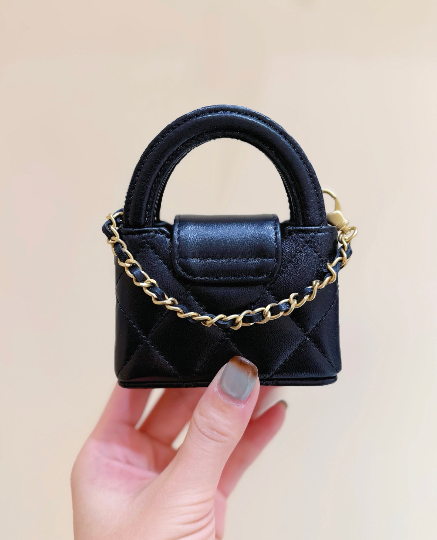 Chanel 25 Mini Kelly Bag Black 11cm Lambskin 347501