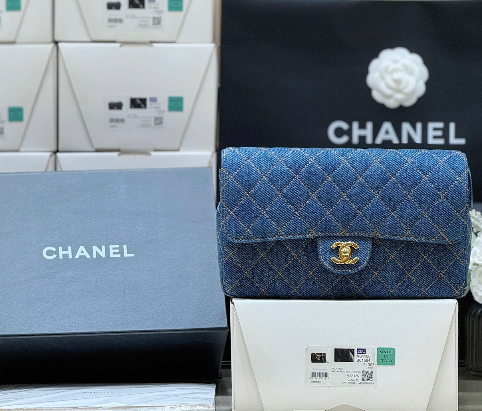 Chanel 2026 Backpack 26cm Blue Denim Leather 351418