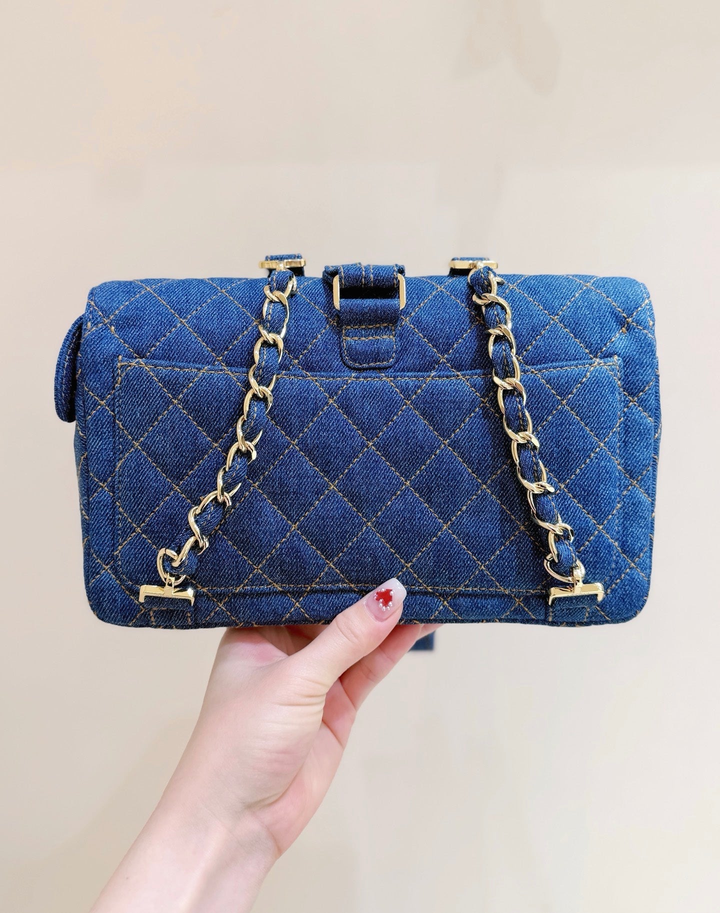Chanel 2026 Backpack 26cm Blue Denim Leather 351418