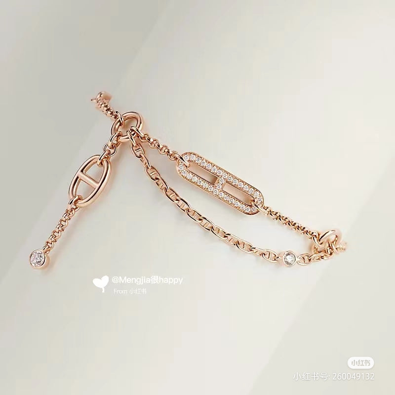 Hermes Farandole Pig Nose Full Diamond Bracelet
