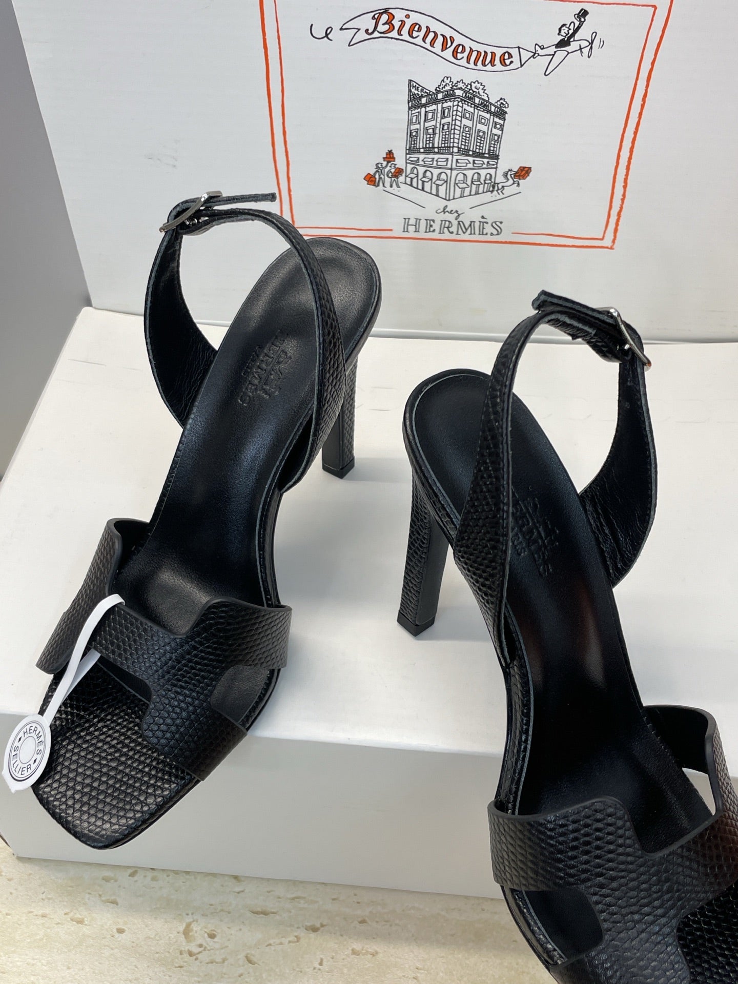 HM 26ss High Heel Sandals 105 Black Cowhide 607116