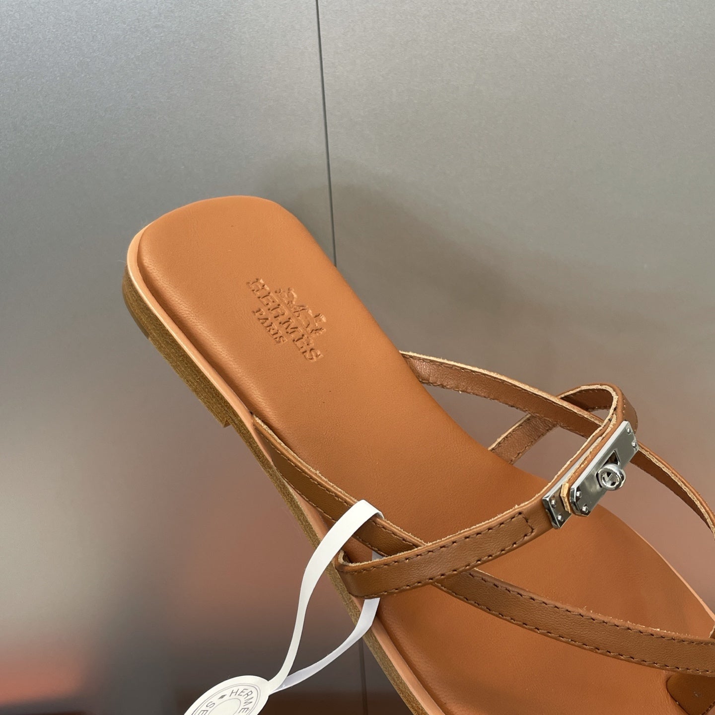 Hermes 2026 Miss Sandal Brown Leather Silver Buckle