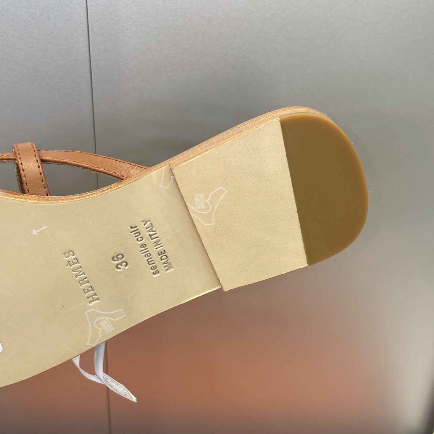 Hermes 2026 Miss Sandal Brown Leather Silver Buckle