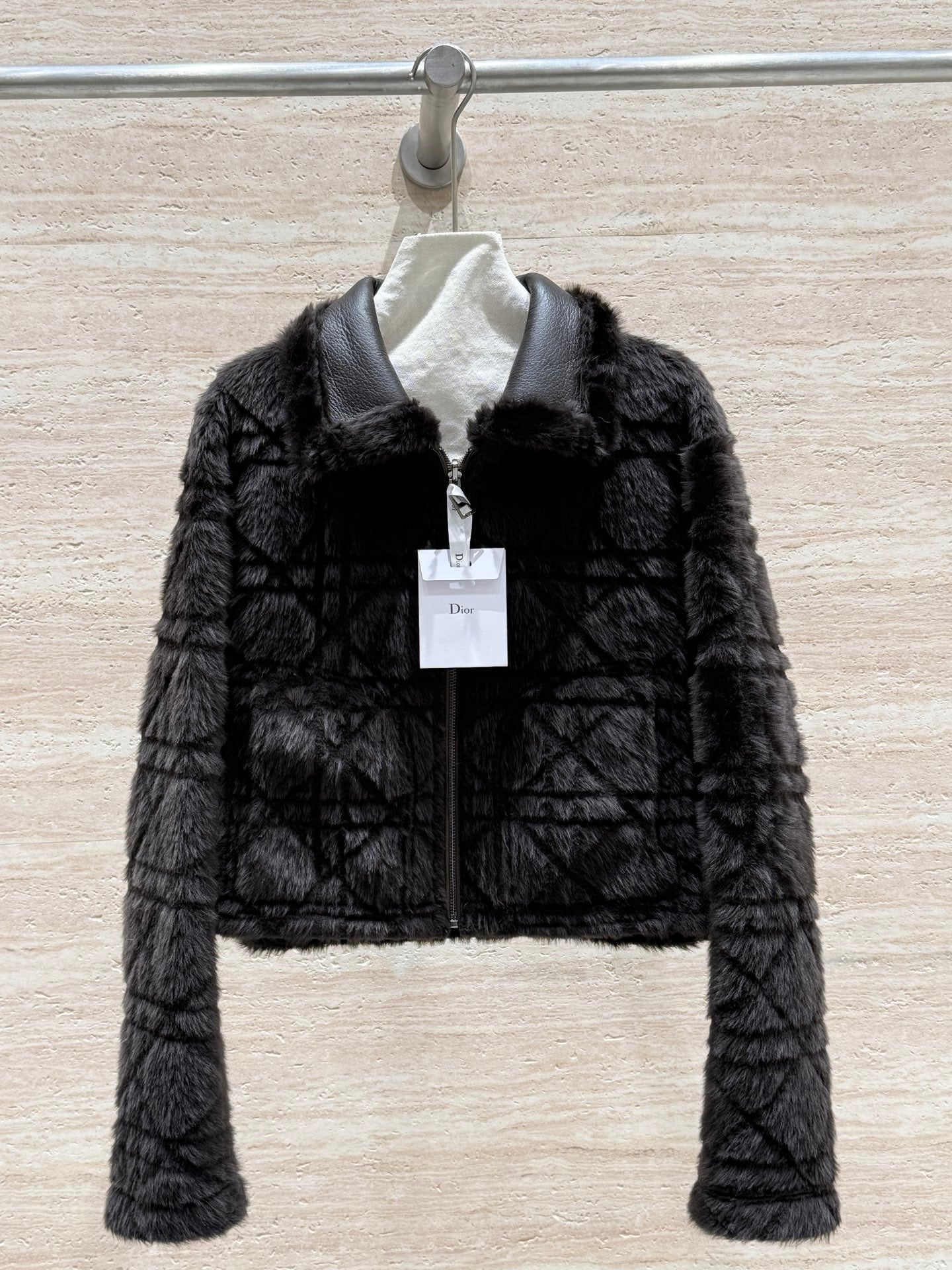 Dior 2025 Shearling Coat Black Wool