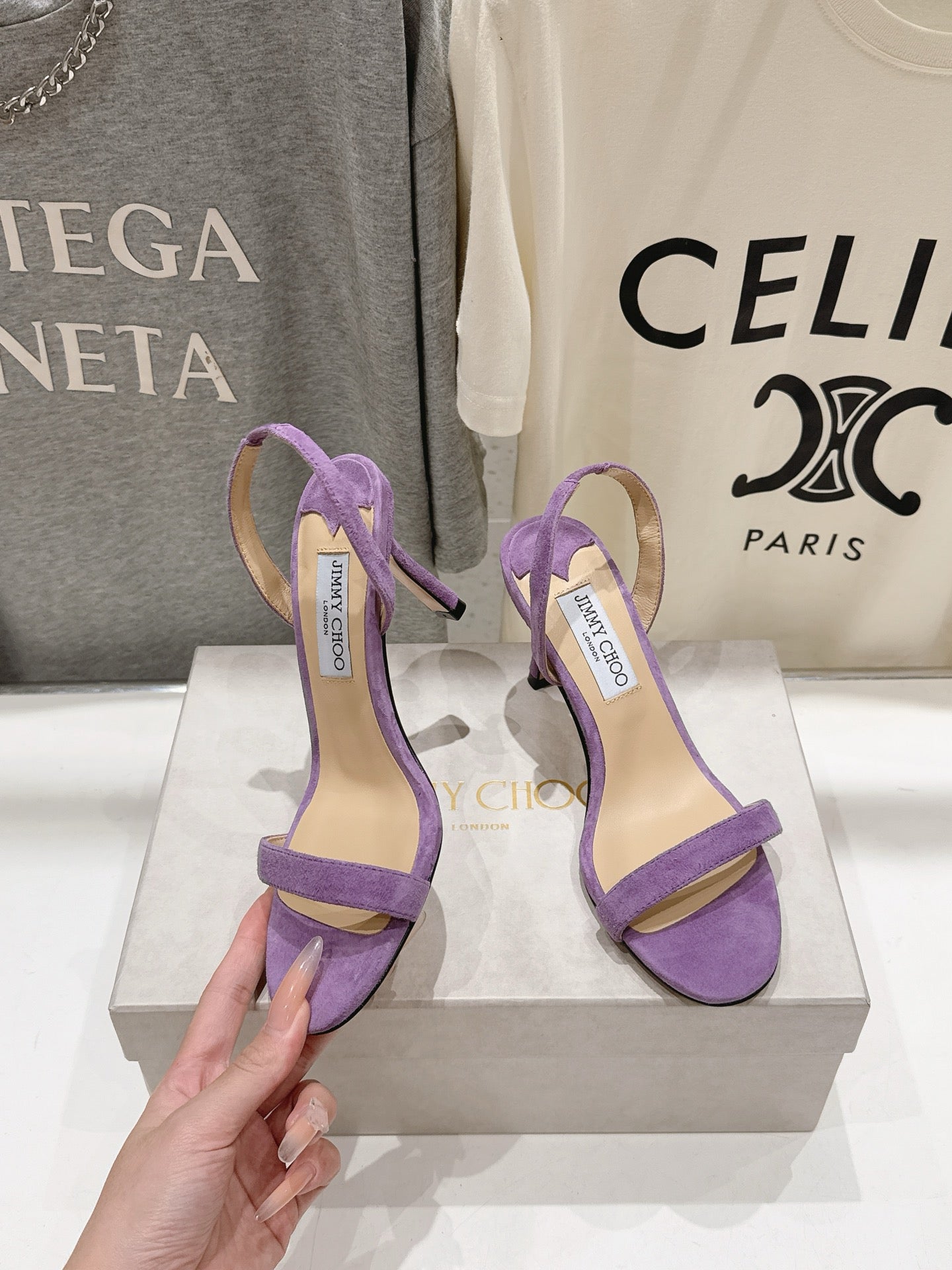 Jimmy Choo 2026 Jenn Sandals 85mm Suede Sheepskin 946209