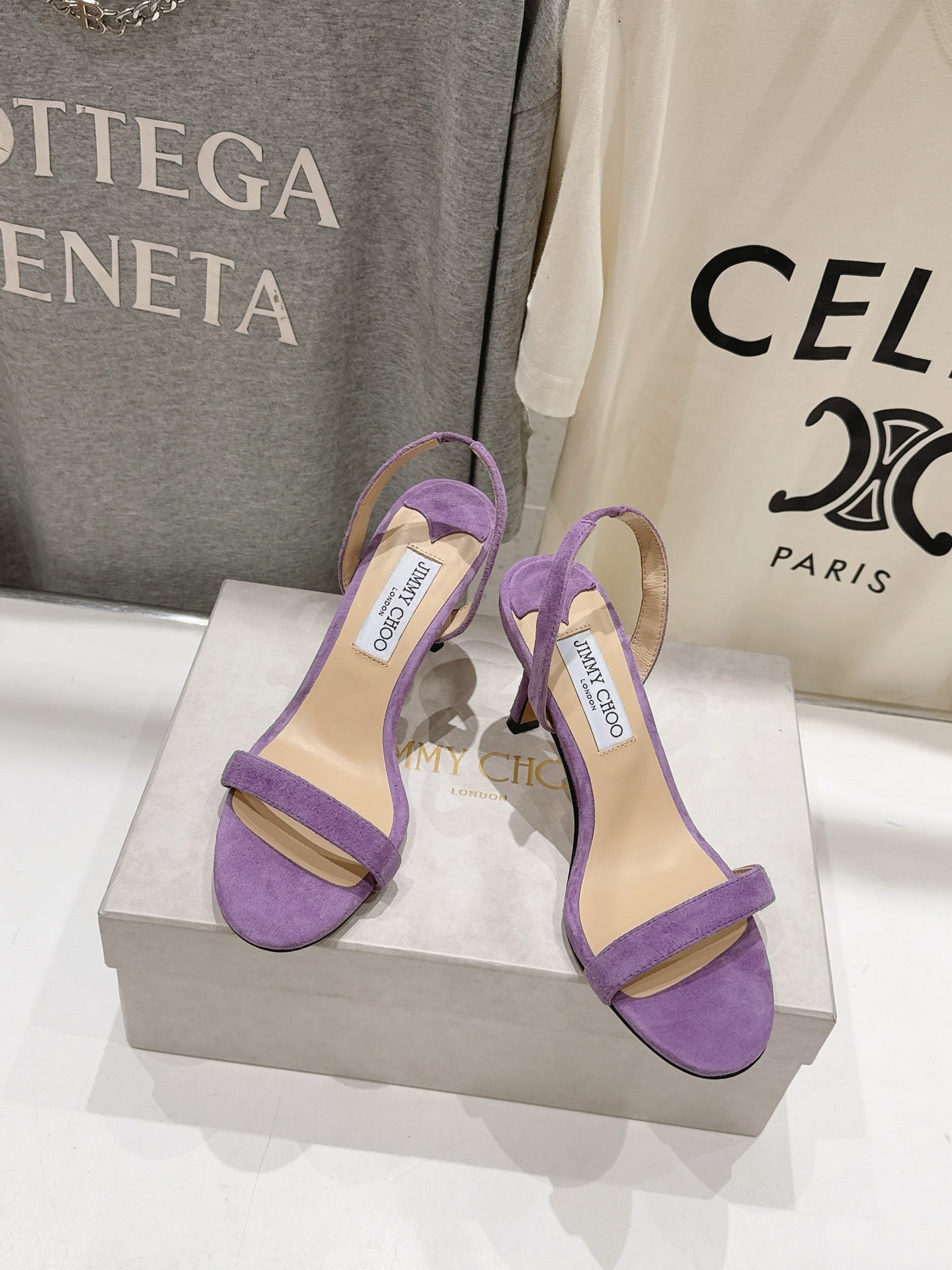 Jimmy Choo 2026 Jenn Sandals 85mm Suede Sheepskin 946209