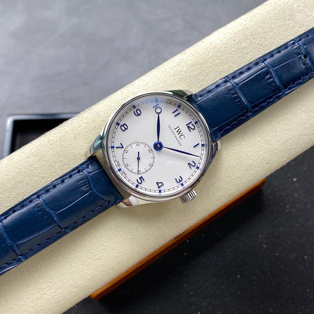 IWC Portuguese 40.4mm Cream Dial Blue Numerals Crocodile Leather
