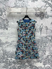 LV 25 Floral Dress Multicolor Polyester