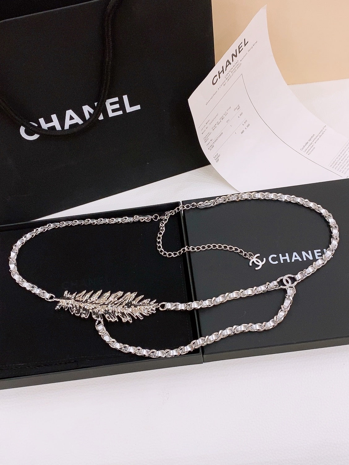 Chanel 2026 Crystal Leaf Chain Belt 214352