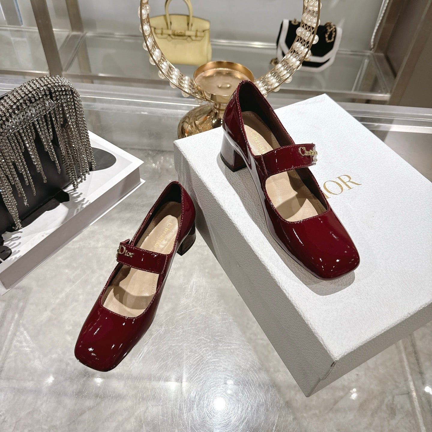 CD 26 Lolita High Heels 40 Dark Red Patent Leather 592208