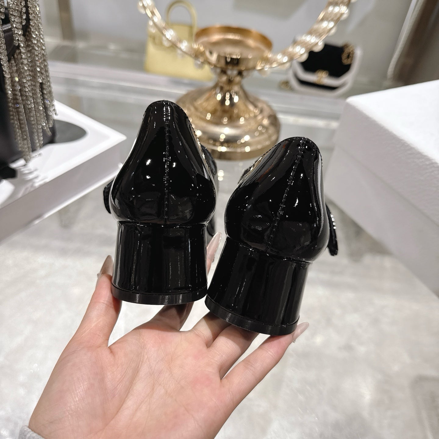 CD 26 Lolita High Heels 40 Black Patent Leather 592210