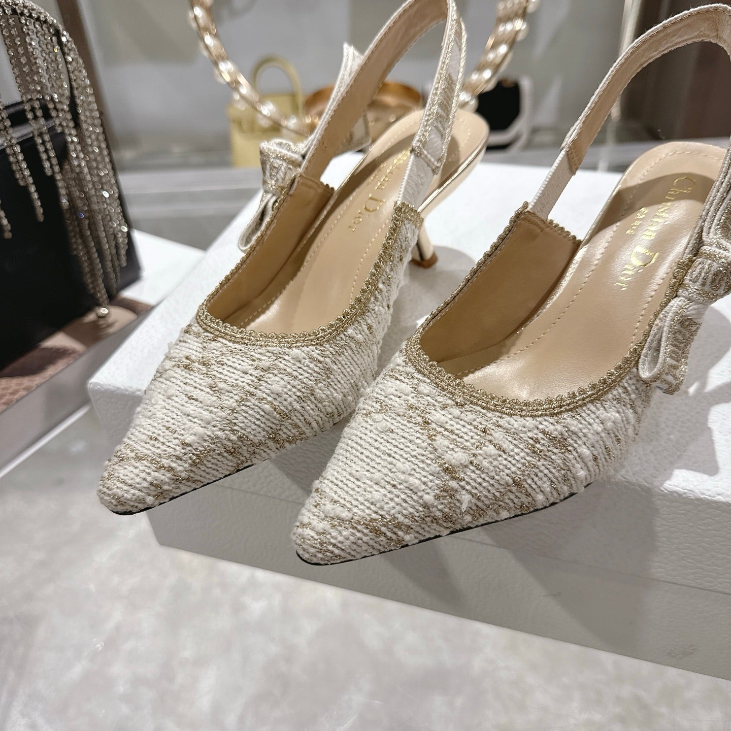 CD 26 Slingback 45mm Ivory Tweed 592236