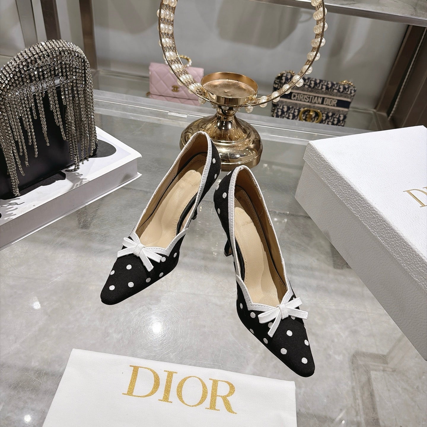 Dior 2026 Embroidered Romance Pumps 85mm Cotton 951396