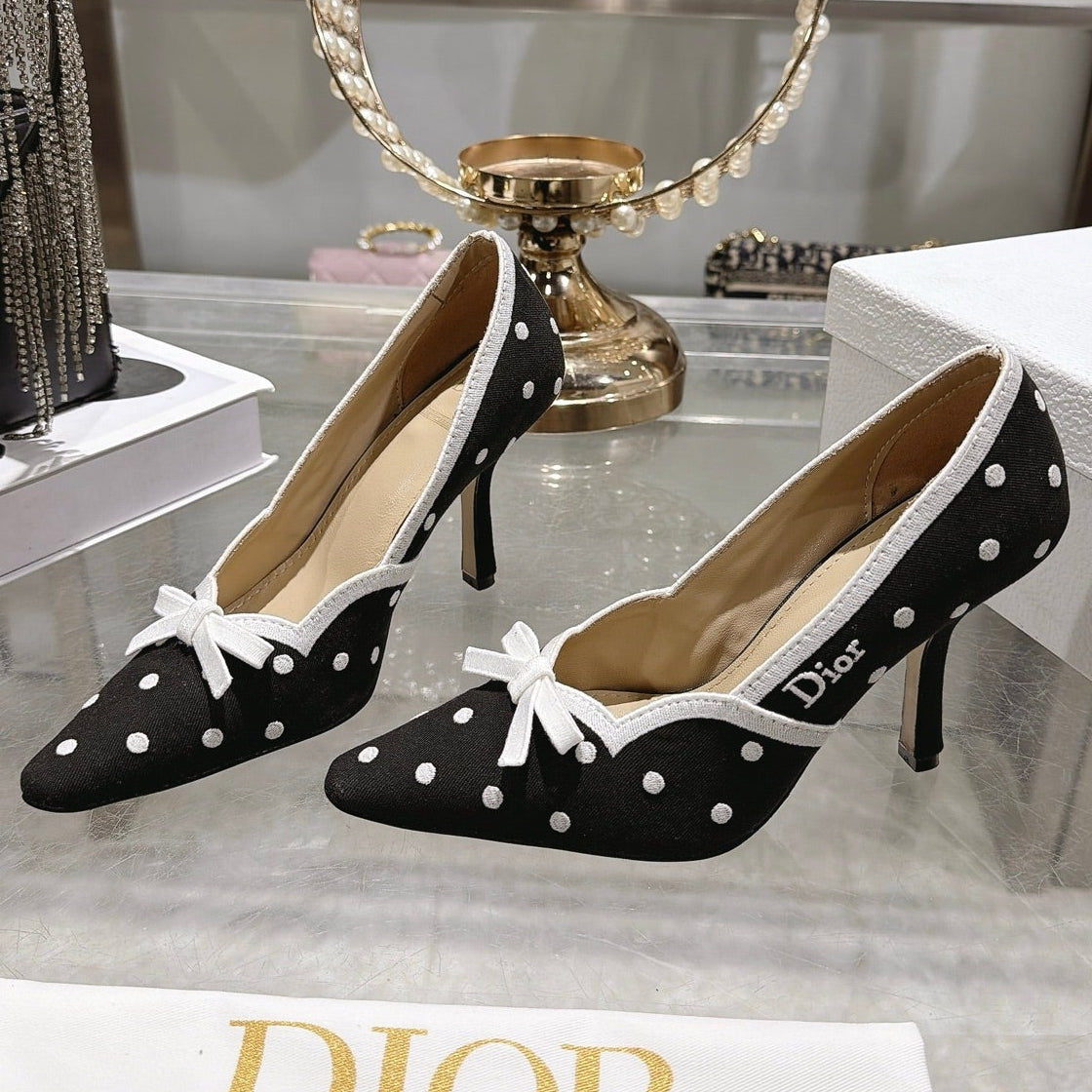 Dior 2026 Embroidered Romance Pumps 85mm Cotton 951396