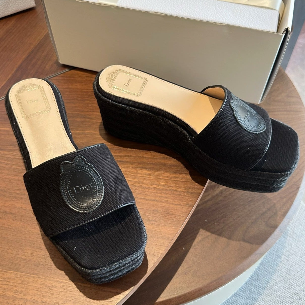 Dior 2026 Medaillon Wedge Slide 95mm Denim 976902