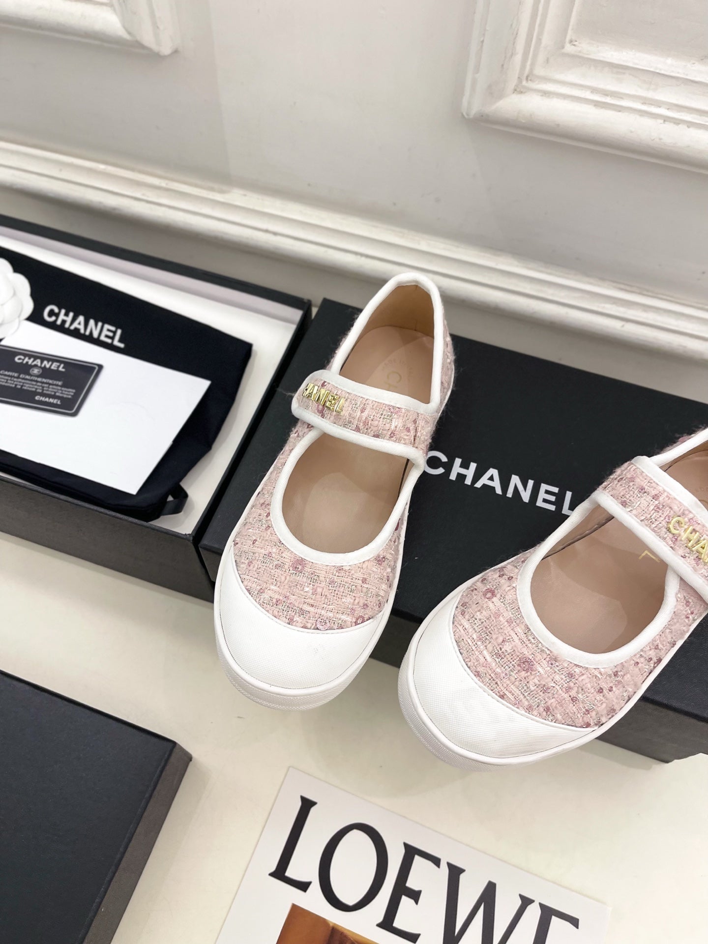 Chanel 2026 Mary Jane Shoes Sheepskin Tweed 831463