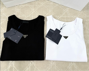 Prada 25 Vest Top Black and White Cotton