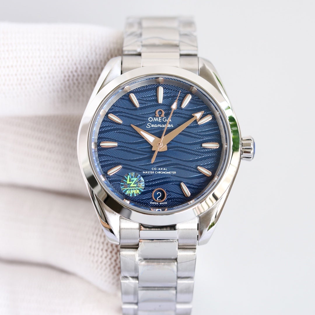AQUA TERRA 150M CO-AXIAL 34MM STAINLESS STEEL BLUE DIAL